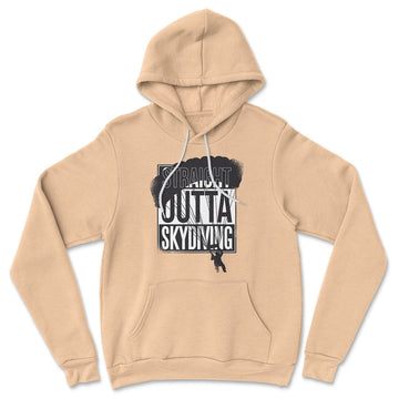 Straight Outta Skydiving Hoodie in Heather Sand Dune color